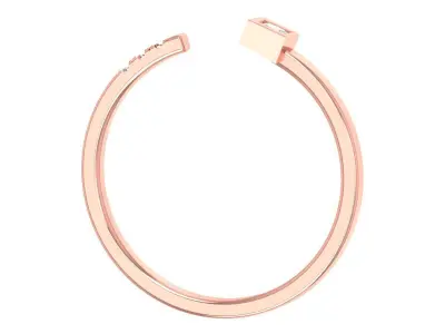 Solitaire Women Light Weight Princess stone Band Ring 3D print model