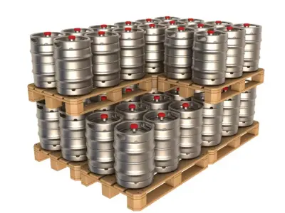 Pallets Of Beer Kegs 3D model