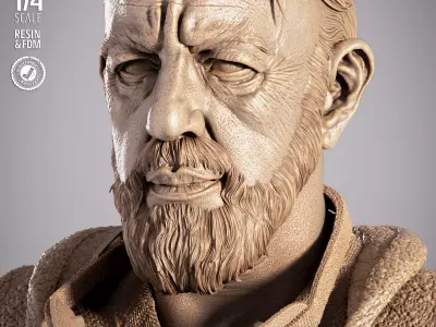 STAR WARS Old Ben Keboni Portrait Bust 3D print model