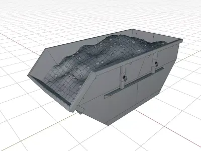 Construction Dumpster with Debris 3D model