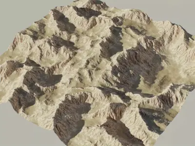 Mountains Realistic Terrain 4k PBR Landscape Low-poly 3D model purchase