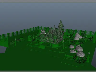 Castle garden 3D model