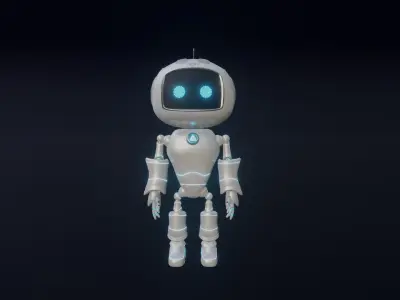 Cute Robot Low-poly 3D model 5