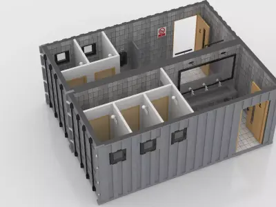 Container Public WC 3D model