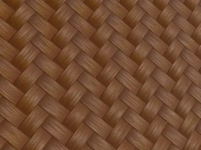 Natural Diagonal Wicker Weave PBR Seamless Texture