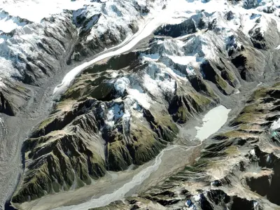  Malt Bran Range Mountain range in New Zealand 3D model