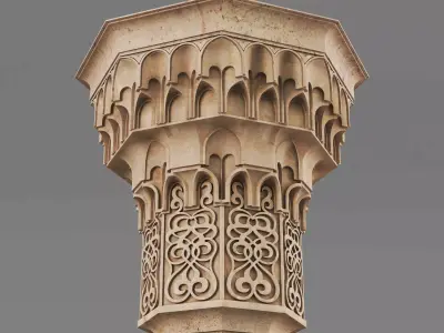 Muqarnas Architectural Column 005 3D model
