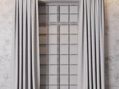 Curtains 7 velvet curtain 3D model