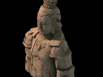 Stone Statue Group - Buddha Image 01 3D model
