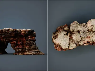 Alien Cliffs pack Low-poly 3D model