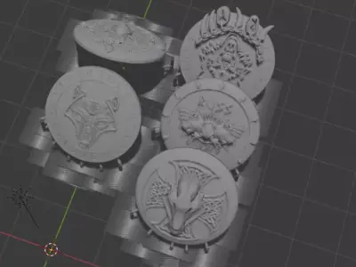 Space Viking Wolves Shields 3D print model