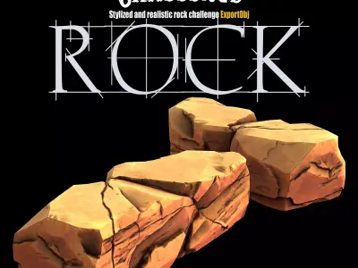 Stlized Rock Model  Low-poly 3D model
