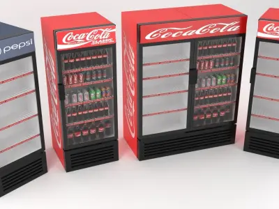 refrigerator collection coca cola 3D Model Pack