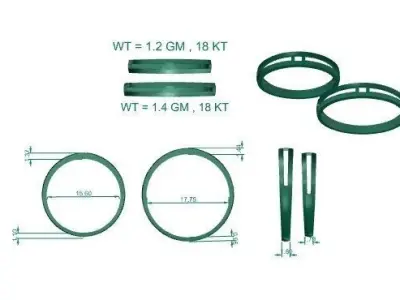 Thin Light wt Solitaire Princess Couple Band Ring 3dm stl render 3D print model