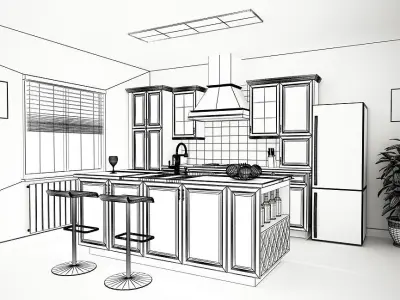 Kitchen 01 3D model