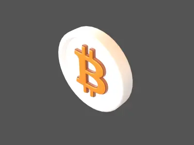 Cartoon Bitcoin v1 004 Low-poly 3D model