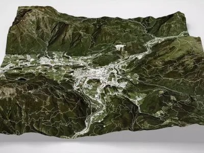 Cityscape Garmisch Partenkirchen Bavaria Germany 3D model