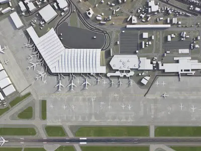 Kolkata Airport Low-poly 3D model