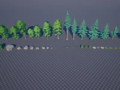 Stylized environment pack Low-poly 3D model
