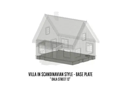 BUILD-0047 Villa Dalagatan in 4 variations H0-scale 3D print model