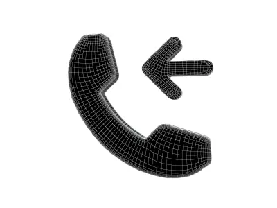 Phone Incoming Symbol v1 001 Low-poly 3D model
