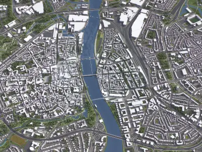 Maastricht - 3D City Model Low-poly 3D model