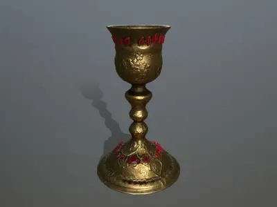 Chalice 8 gold vase Low-poly 3D model