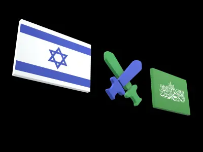 Israel VS Hamas War Icon v1 001 Low-poly 3D model