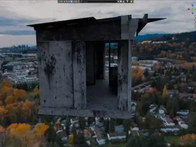 Bus Stop after disaster 3D model