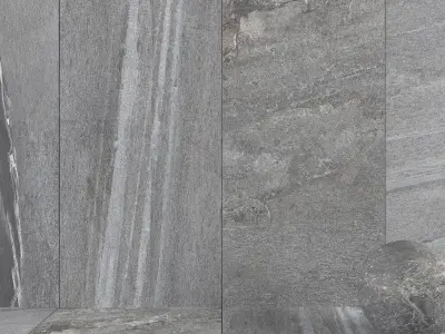 Stone Wall Tiles Santorini Grey 120x270 Set 4 Texture