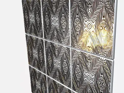 Tile with golden ornament 3D model