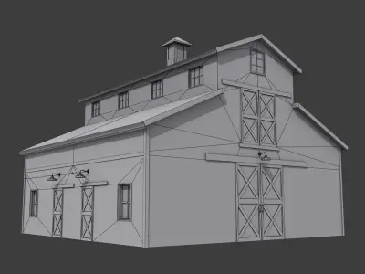 Barn Shed Low-poly 3D model