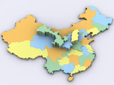 Map of China 3D model
