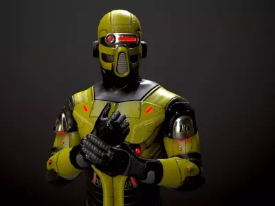 Sci-fi character 1 Low-poly 3D model