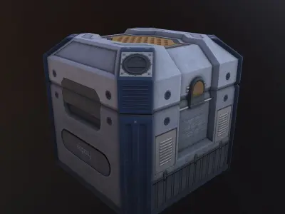 Sci-Fi Crate Low-poly 3D model 4