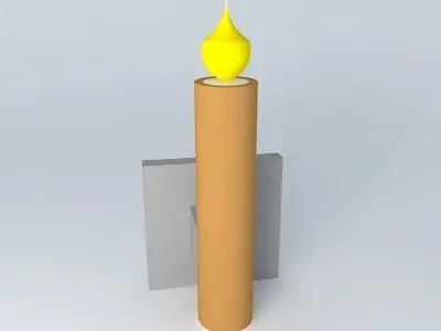 Torch candle with flame Free 3D model