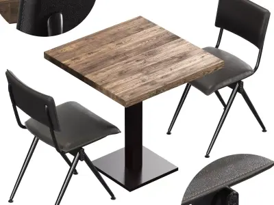 Willow Chair By Duchbone And Wood Table 3D model