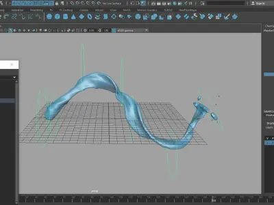 Animated Water Jet Rig 3D model