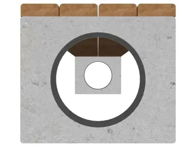 Concrete Bench for Square 01 3D model