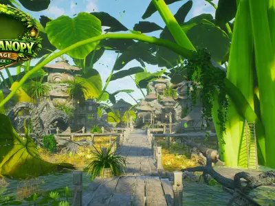 Lost Canopy Village Unreal Engine 5 Environment Pack Low-poly 3D model