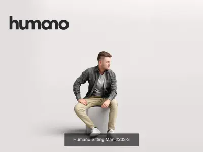 Humano 6-Pack - SITTING SEATED MAN WOMAN PEOPLE - 6x 3D models B