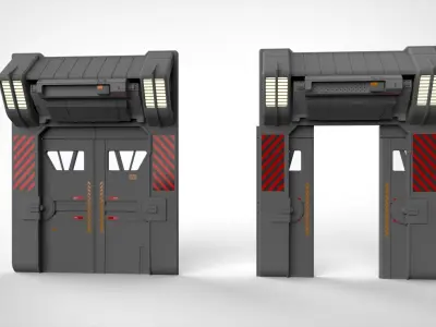 sci fi door 1 3D model