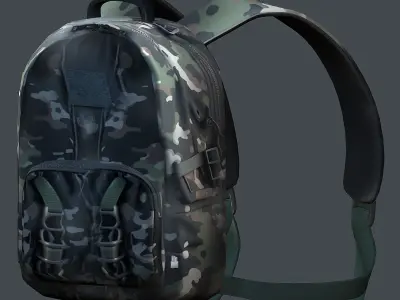 Backpack Camping Generic military human bag storqge baggage Low-poly 3D model