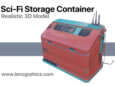 Sci-Fi Storage Container Low-poly 3D model
