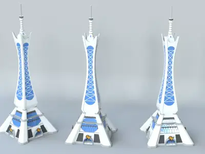 Prism Tower Low-poly 3D model