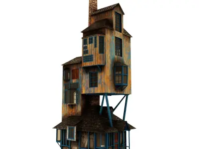 Ron Weasleys house PBR texture Low-poly 3D model