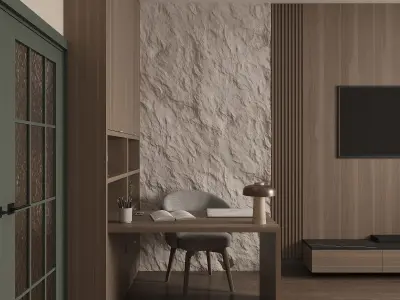 Living room render 3D model purchase