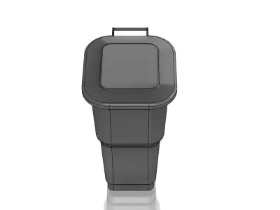 Wheelie Bin with lid Low-poly 3D model