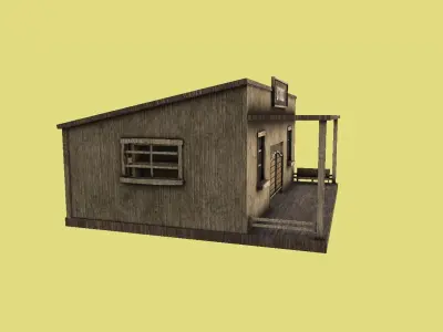 Western Store - Wild West Building - Backdrop Full Perm Low-poly 3D model