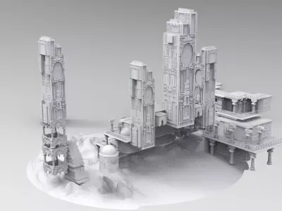 Sci-Fi Towers Hotel 3D model